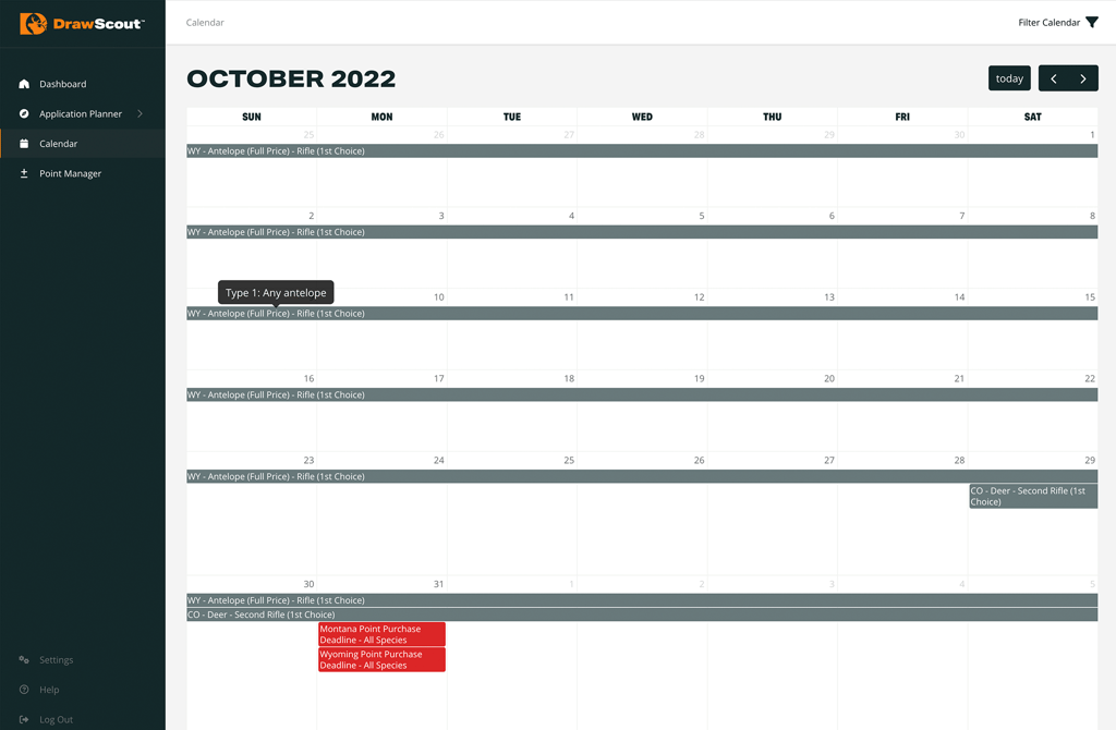 DrawScout Calendar