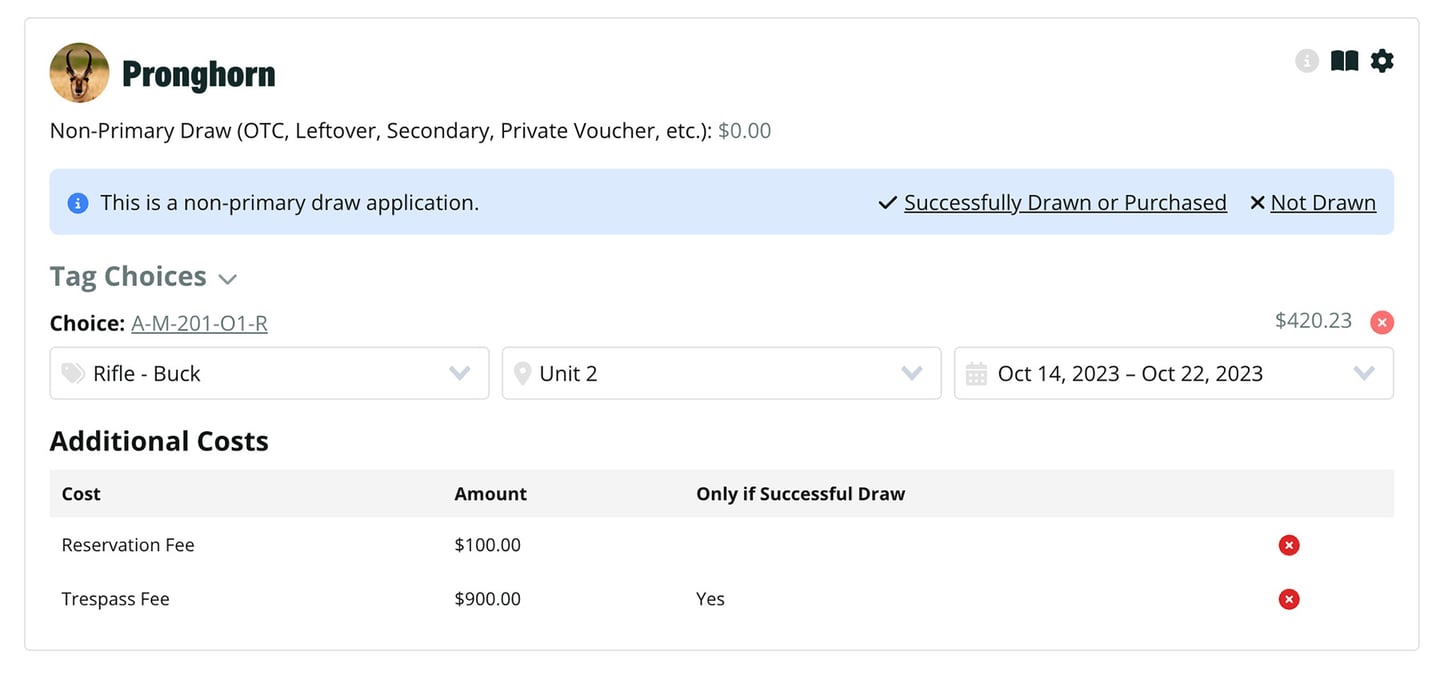 Additional Costs in DrawScout