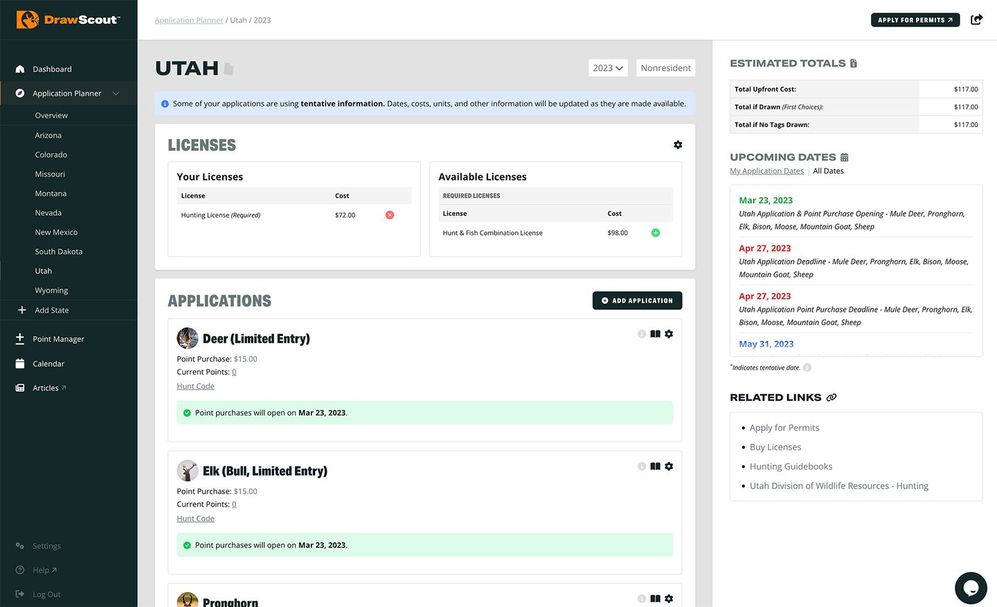 Utah Application Plan in DrawScout