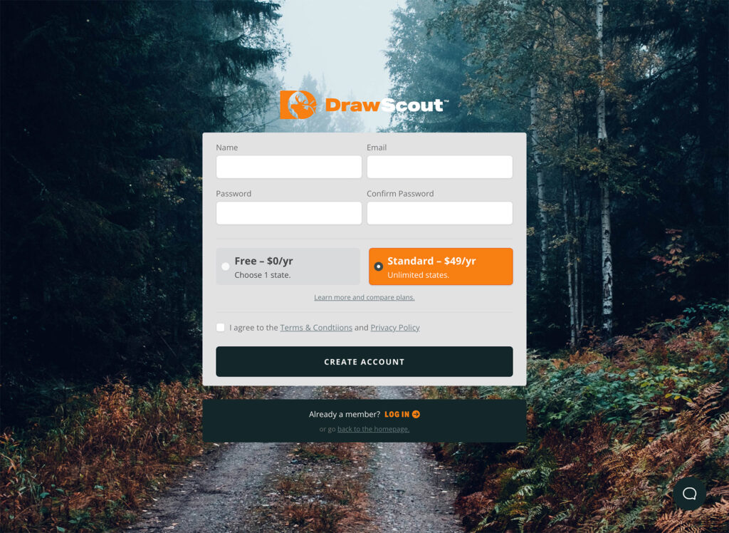 DrawScout Registration Page